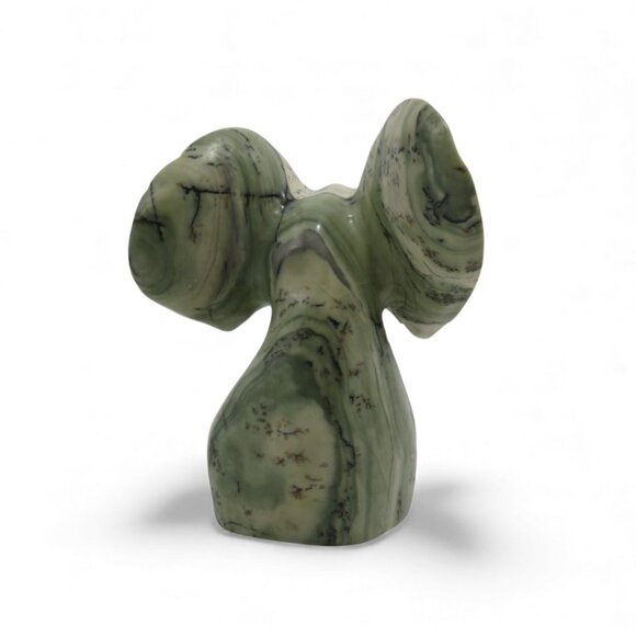 Hand Carve Butter Jade Stone Elephant Sculpture from South Africa 4.7" - Picture 3 of 10